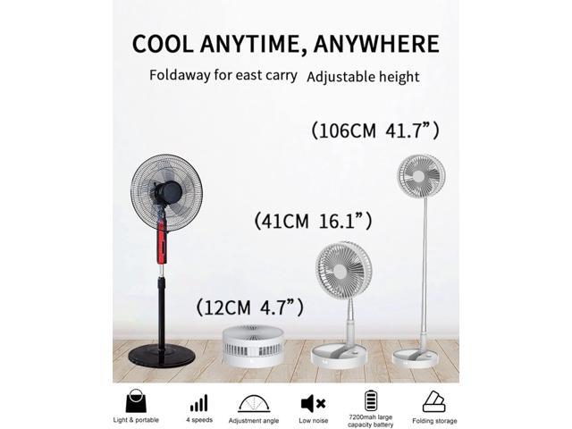 UN UNITEDTIME Desk and table fan, Foldable Fans Portable Travel Fan Battery Operated or USB Powered,Adjustable Height,My Foldaway fan with remote...