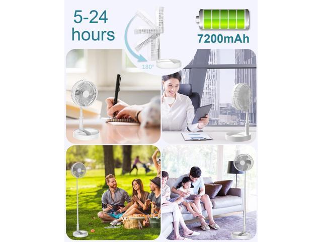 UN UNITEDTIME Desk and table fan, Foldable Fans Portable Travel Fan Battery Operated or USB Powered,Adjustable Height,My Foldaway fan with remote...