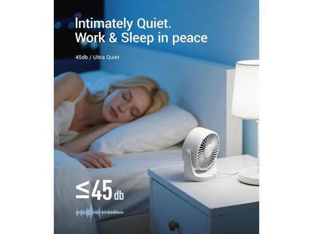 Diveblues USB Desk Turbo Fan, Ultra-Quiet Mini Desk Fan, Powerful Wind, LED Display, 5 Speed, 360° Rotating Small Portable Fan for Home, Office and...