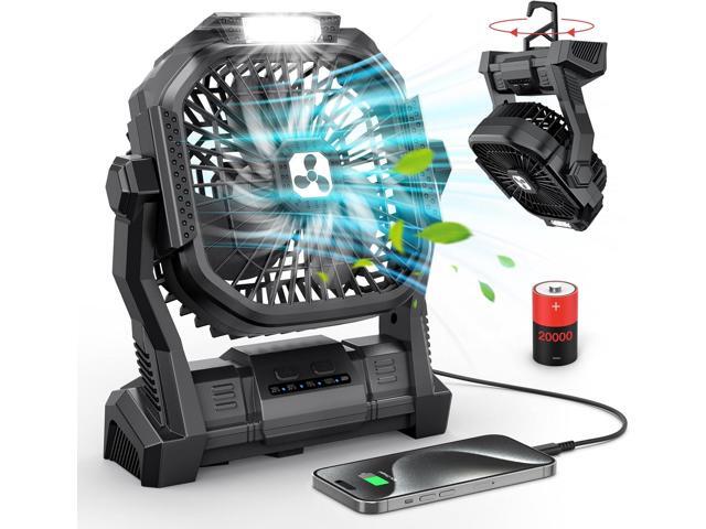 Portable Fan Rechargeable, 20000mAh Cordless Battery Powered Fan with LED Lantern, USB C Battery Operated for Travel Bedroom Home Camping Tent...