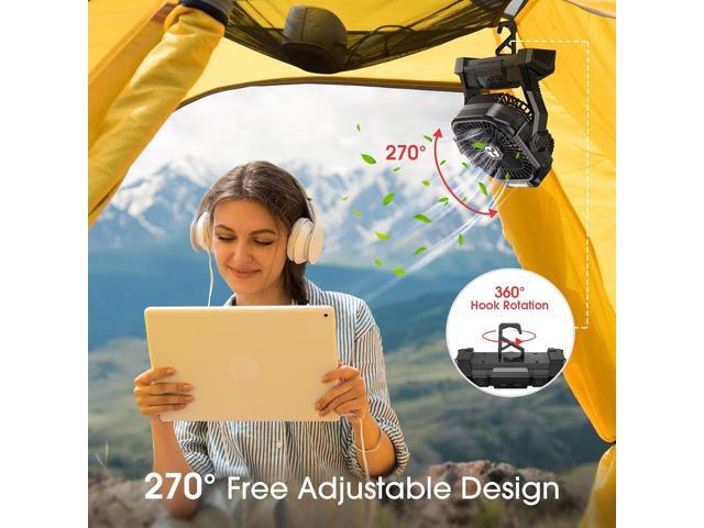 Portable Fan Rechargeable, 20000mAh Cordless Battery Powered Fan with LED Lantern, USB C Battery Operated for Travel Bedroom Home Camping Tent...