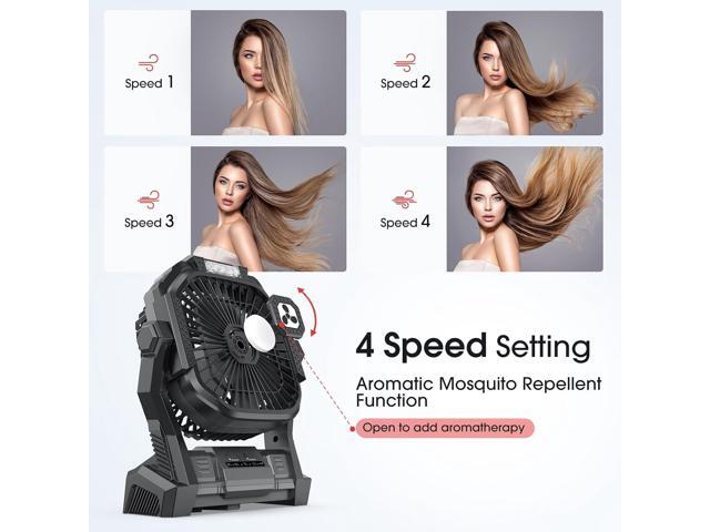 Portable Fan Rechargeable, 20000mAh Cordless Battery Powered Fan with LED Lantern, USB C Battery Operated for Travel Bedroom Home Camping Tent...