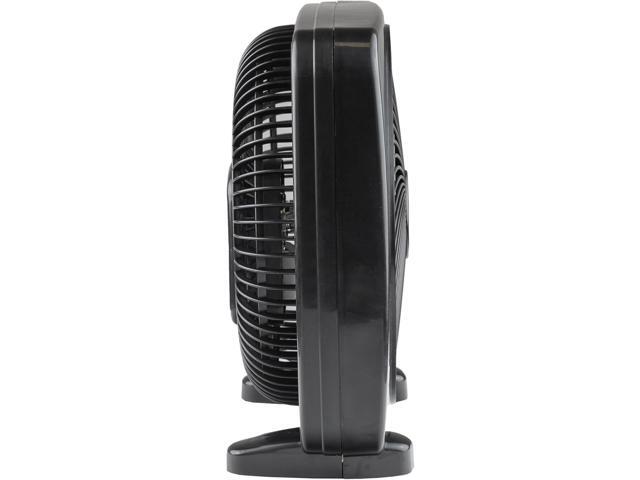 Comfort Zone Box Fan, 9 inch Portable Desk fan, Quiet 3 Speed Mini Fan for Bedroom, Electric Bedside Table Fan, Black