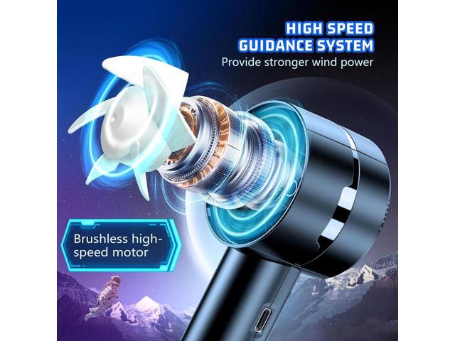 2pcs Portable Handheld Turbo Fan with 7000rpm High-Speed Motor USB Rechargeable Cooling Personal Fan 4-Speed, 4-16H Runtime, with Lanyard for...