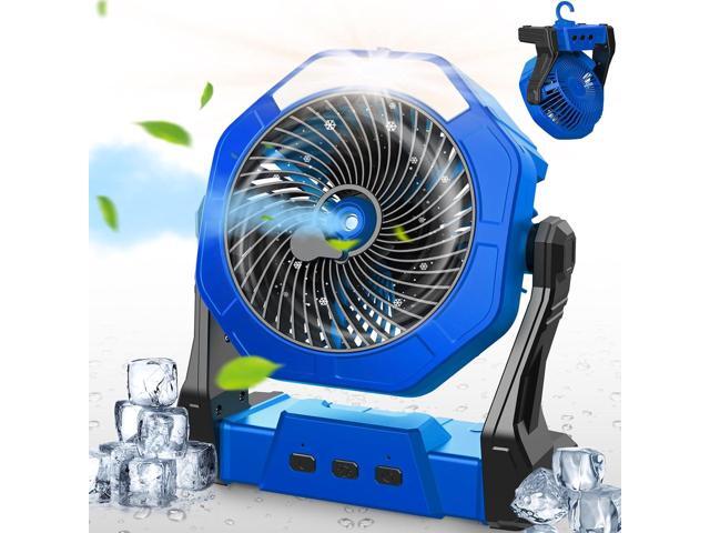 Ausic Portable Misting Fans for Outside, Outdoor Cooling Fan for Patios, 8 Inch Camping Battery Operated Rechargeable Fans, Spray Fan with Light &...