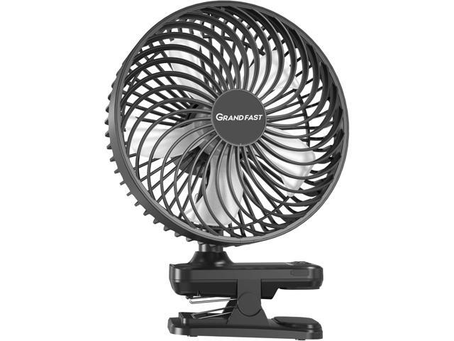 10000mAh Clip On Fan, 42H Run, Quiet & Auto Oscillating Table Fan, Rechargeable with 4 Powerful Speeds, Battery Operated Desk Fan with Sturdy Clamp.