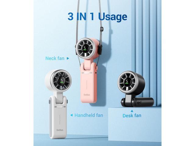 Diveblues Portable Handheld Turbo Fan, 5 Gear Wind, Battery Operated, Up to 12 Working Hours, 3 IN 1 Hand Fan with Air Turbo Tech Cooling Fan for...