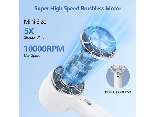 Handheld Portable Turbo Fan with Cold Compress, High-Speed 2 in 1 Hand Held & Desk Fan, 4200mAh Battery Rechargeable Mini Personal Travel Fan for...