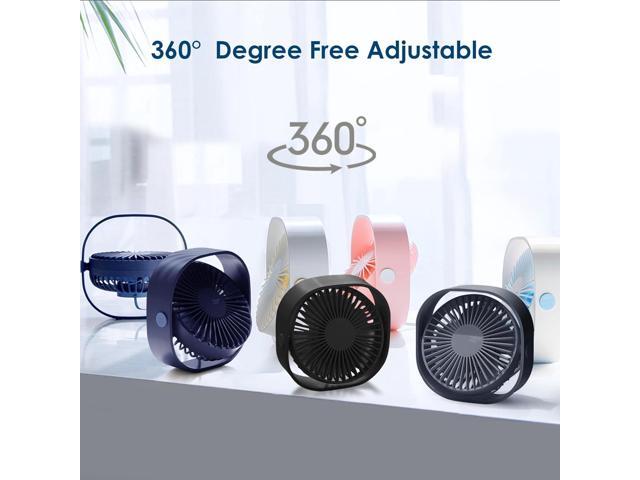 Simpeak Small USB Fan Small Quiet Portable USB Powered ONLY (No Battery), Cooling 3 Speed Setting 360° Adjustable Swivel Desktop Personal Fan for...