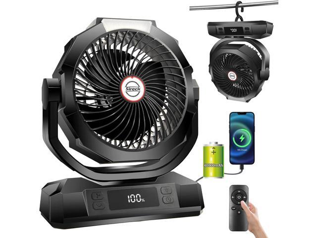 Camping Fan with LED Lantern,40000mAh Rechargeable Battery Operated Portable Personal Fan with Remote, 6 Speeds/Timer/Auto Oscillation/Digital...