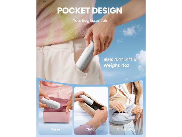 GAIATOP Portable Handheld Fan, 3 IN 1 Mini Foldable Travel Fans [17H Max Cooling Time] with Power Bank, Pocket Design USB Rechargeable for Travel...