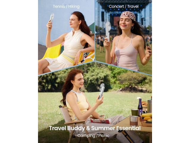 GAIATOP Portable Handheld Fan, 3 IN 1 Mini Foldable Travel Fans [17H Max Cooling Time] with Power Bank, Pocket Design USB Rechargeable for Travel...