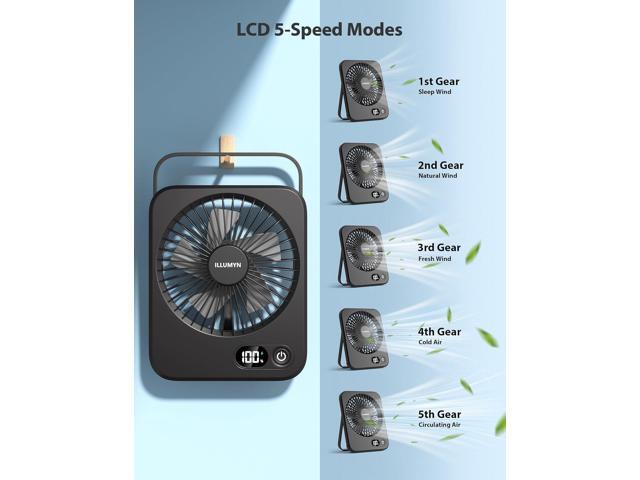 Desk Fan Rechargeable, Portable Battery Desk Fan for Office Bedroom Bedside, Ultra Silent Table Fan with Strong Airflow, Tilt Folding Fan for...