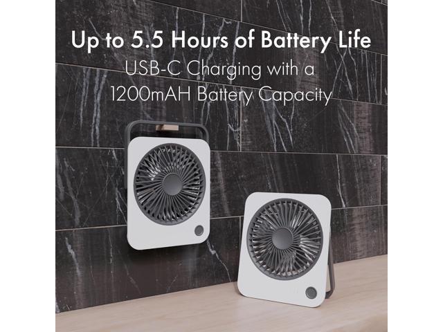 Desk Fan, Rechargeable Battery Powered Mini Fan with Sleek Design, Portable and Quiet Operation, Ideal for Office or Home Use, Compact and...