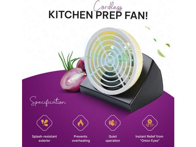 Fanion Cordless Kitchen Prep Fan - Portable for Cutting Onions Without Tears - Cute Onion-Shaped Fanion for Comfortable Cooking & Meal Preparation...