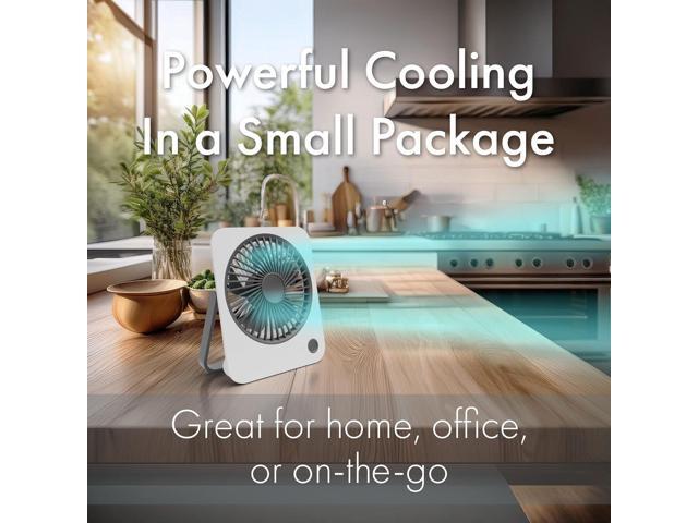 Desk Fan, Rechargeable Battery Powered Mini Fan with Sleek Design, Portable and Quiet Operation, Ideal for Office or Home Use, Compact and...