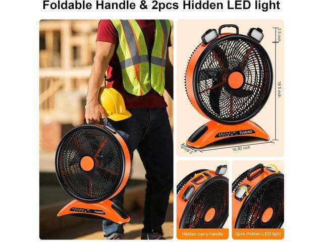 45000mAh Battery Capacity Camping Fan, 12-inch Extra Large Blade and 830CFM Super Airflow, Rechargeable Portable, Cordless Fan Outdoor for BBQ, RV...