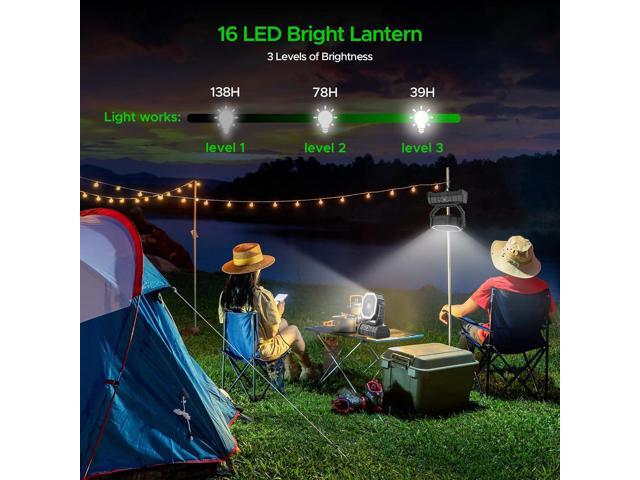 Rechargeable Camping Fan with LED Lantern, 20000mAh Auto-Oscillating Battery Operated Desk Fan with Remote & Hook, 8 Portable Fan for Picnic Fishing...