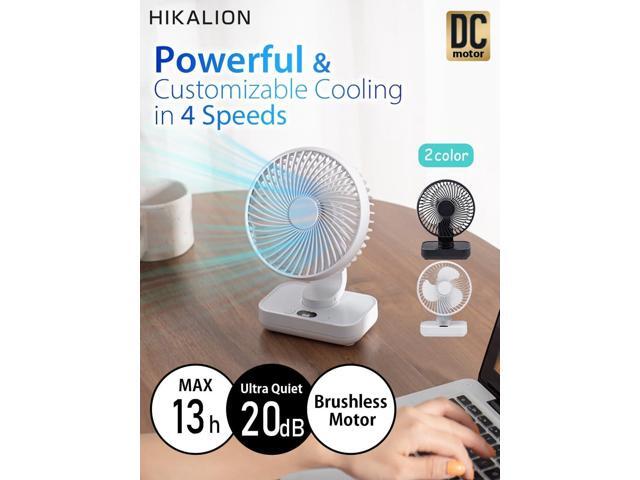 Oscillating Small Desk Fan, with USB Rechargeable Battery, Ultra Quiet, 4 Speeds, 13-Hour Runtime, Wall-Mount Option, Quiet Fan, Home, Bedroom and...