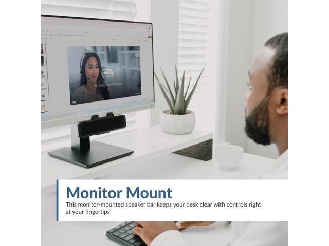 Cyber Acoustics USB Speaker Bar (CA-2890) Stereo USB Powered Speaker, Easily Clamps to Monitor, Convenient Controls