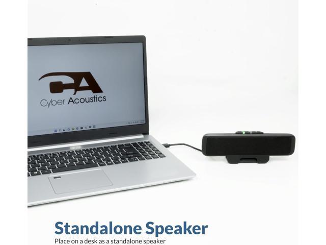 Cyber Acoustics USB Speaker Bar (CA-2890) Stereo USB Powered Speaker, Easily Clamps to Monitor, Convenient Controls