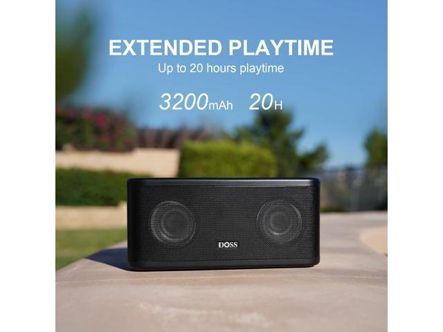 DOSS SoundBox Plus Bluetooth Speaker with Superior Sound, Bluetooth 5.0, Wireless Stereo Pairing, Built-in Mic, 20H Playtime, Portable for Hking,...