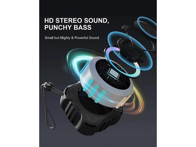 comiso Waterproof Speaker with Robust Bass, Shower Speaker with Dynamic Light, TWS Mode, Loud HD Sound, IP67 Waterproof, 2000mAh, Portable Wireless...