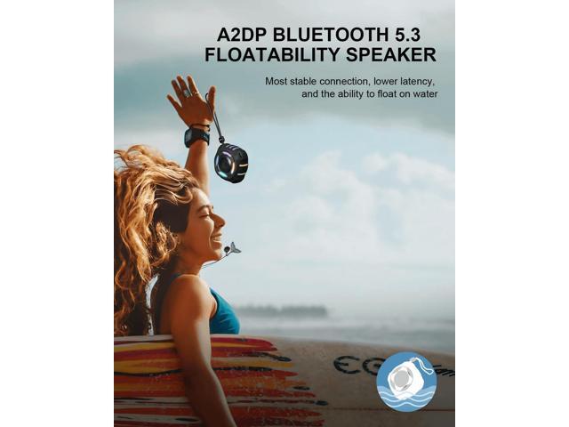 comiso Waterproof Speaker with Robust Bass, Shower Speaker with Dynamic Light, TWS Mode, Loud HD Sound, IP67 Waterproof, 2000mAh, Portable Wireless...