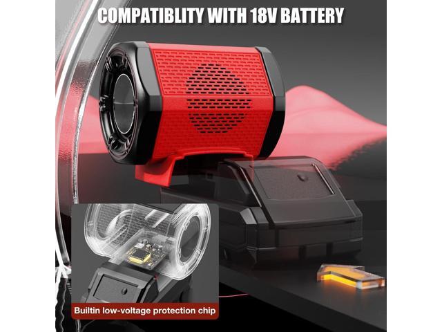 ohyes Bluetooth Speaker Compatible with Milwaukee 18V Battery Packs with USB-A/C Charging for Jobsite Camping & Parties (Battery not Included)