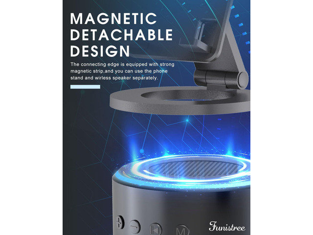 Men Him Husband Dad Gifts from Daughter Son Wife, Cell Phone Stand with Wireless Bluetooth Speaker, Tech Gadget Adjustable Detachable White Noise...