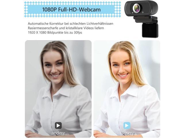 ToLuLu 1080P Webcam with Microphone, HD Webcam Web Camera with Tripod Stand, Widescreen USB Computer Camera, Streaming Mic Web cam for Online...