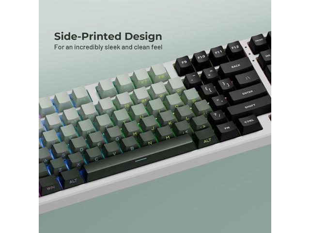 XVX Shine Through Gradient Seaweed Green Keycaps - 136 Keys, Side Print, Double Shot PBT, OEM Profile for Cherry Gateron MX Switches