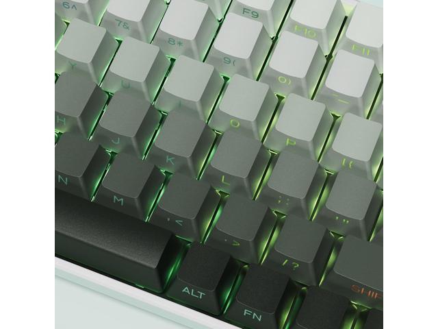 XVX Shine Through Gradient Seaweed Green Keycaps - 136 Keys, Side Print, Double Shot PBT, OEM Profile for Cherry Gateron MX Switches