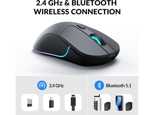 Keychron M3 Wireless Mouse, PAW3395 Sensor with Programmable Macro Button 26,000 DPI Supports 2.4 GHz/Bluetooth 5.1, 79g Ultra-Light Ergonomic...