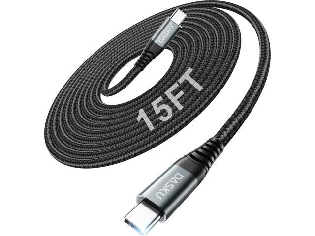 Dasku Extra Long USB C to USB C Cable 100W [15ft/2 Pack] Charger Cable Fast Charging Compatible with iPhone 16/16 Plus/16 Pro Max, iPhone 15...
