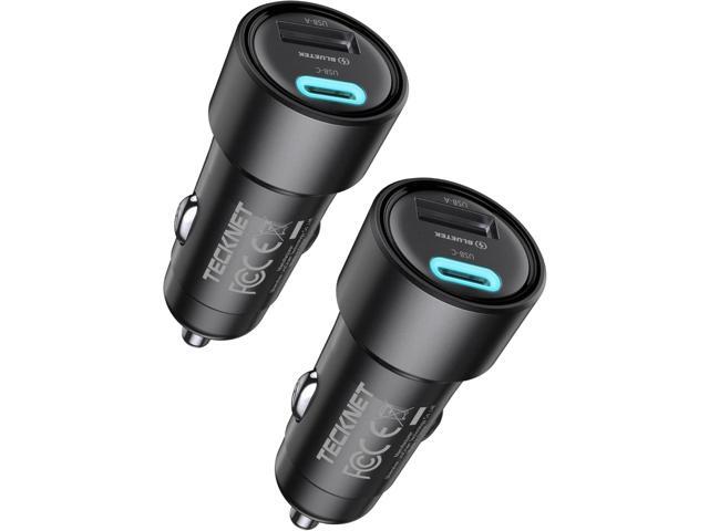 TECKNET USB C Car Charger [2Pack], 48W 2-Port Cigarette Lighter Fast Chargering, PD & QC3.0 USBC Car Charger Adapter Compatible with iPhone 16/15...