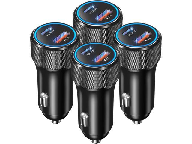 USB C Car Charger 4-Pack, OKRAY 36W Dual USB PD3.0 & QC3.0 Fast Charging Phone Car Chargers 12v Cigarette Lighter Adapter Compatible for iPhone 16 15...