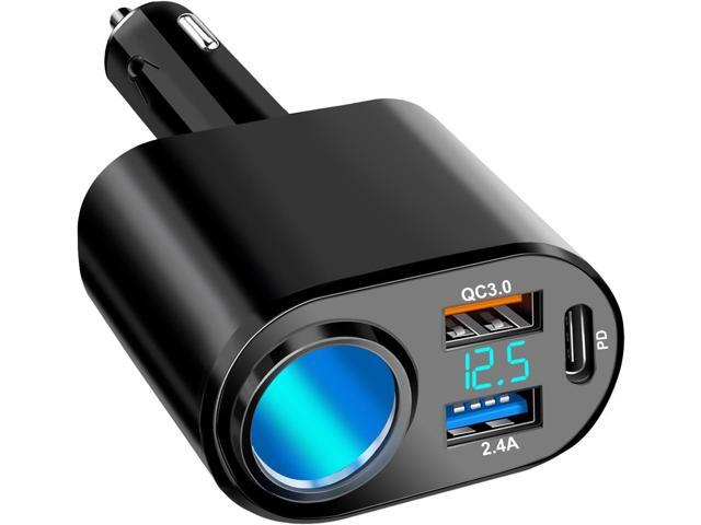 USB C Car Charger, PD 30W Type C Dual USB Fast Car Charger 90W Cigarrete Lighter Socket Adapter Compatible with iPhone 16 Pro Max Plus 15 14 13 XS...