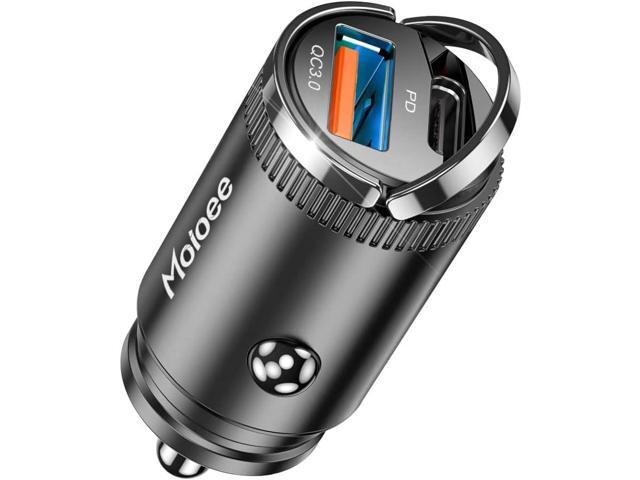 USB C 60W Car Charger Fast Charge, 30W PD& 30W QC3.0 Fast Charge with Metal Body, Flush Fit Pull Ring Style Universal for iPhone 13/13 Pro/12/12...