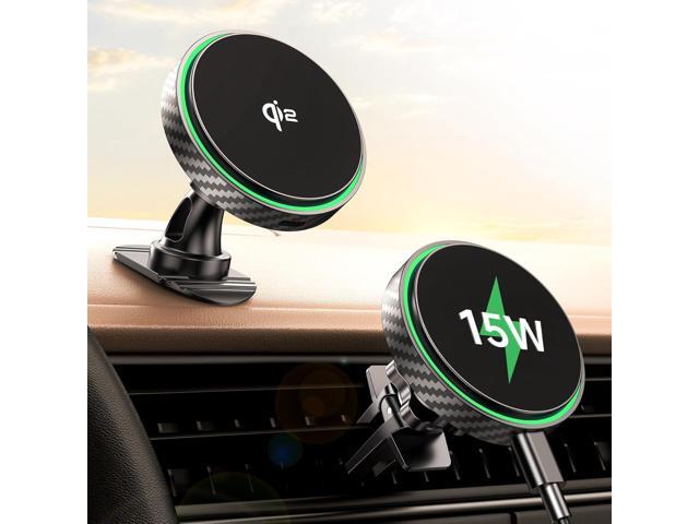 for Magsafe Car Mount Charger 2025 New [Qi2 Certified-15W], 360° Rotatation [Dash & Vent] Wireless Car Mount Charger Fits for iPhone 16 15 14 13 12...