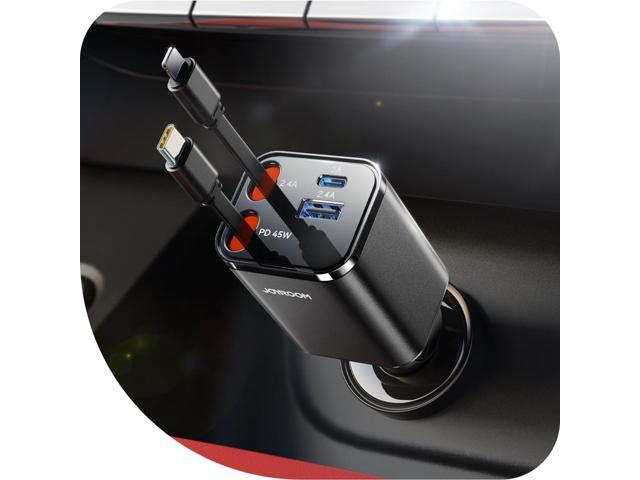 [2025 Ultra-Compact] 84W Retractable Car Charger, [Upgrade PD 45W] Car Charger USB C for iPhone 16 Pro Fast Charging, Car Accessories, Travel...