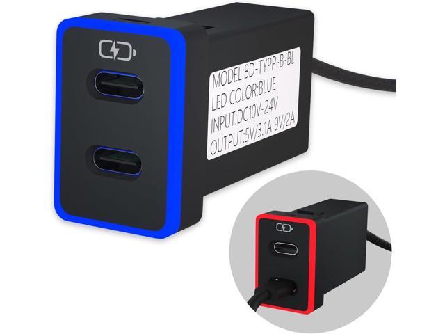 Car Charger for Toyota USB C Dual Port Charger PD 3.0 Type C Fast Charging with LED Light Show,Compatible with Smart Phone,Tablet,and More...