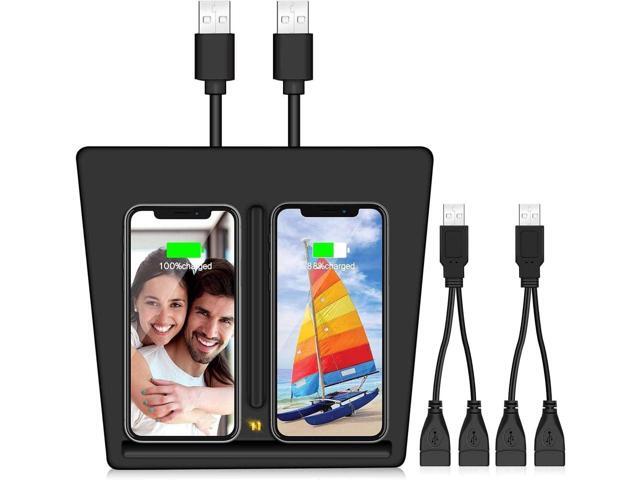 VXDAS Wireless Charger, Dual 10W QI Wireless Phone Charging Pad M3 Car Center Console for Tesla Model 3 Accessories Panel with 7pcs Custom Cup Mat...