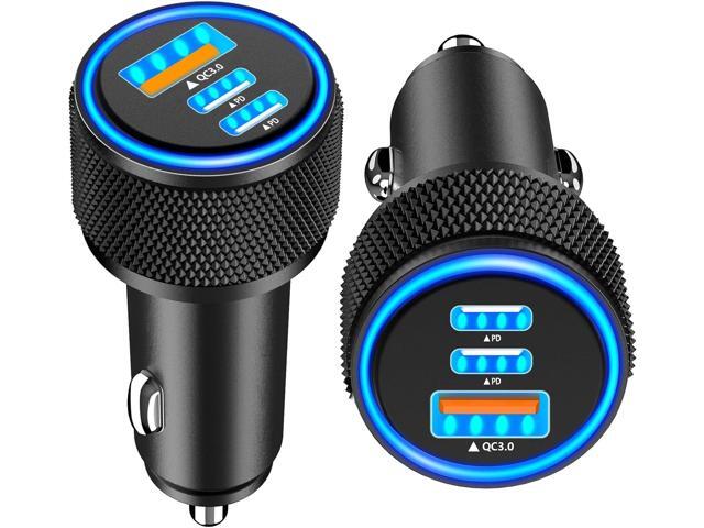 USB C Car Charger, 2Pack BAOYUANDA 67W 3-Port USB-C & USB-A Fast Car Charger Cigarette Lighter Fast Charging for iPhone 16/15/14/13/12/11/Pro Max,...