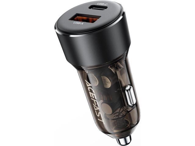 60W Fast Car Charger USB C with Voltage Display, ACEFAST PD3.0/QC3.0/AFC/FCP Fast Charging Dual Port Car Power Adapter for iPhone 13 Pro Max/13...