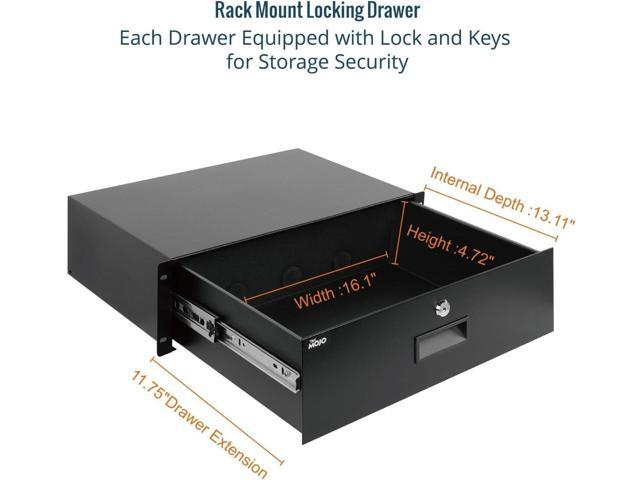 Tecmojo 3U Rack Drawer,Rack Mount Drawer for 19in Network Equipment/Server/AV Rack or Cabinet Enclosure,Sliding and Lockable Server Rack Drawer -...