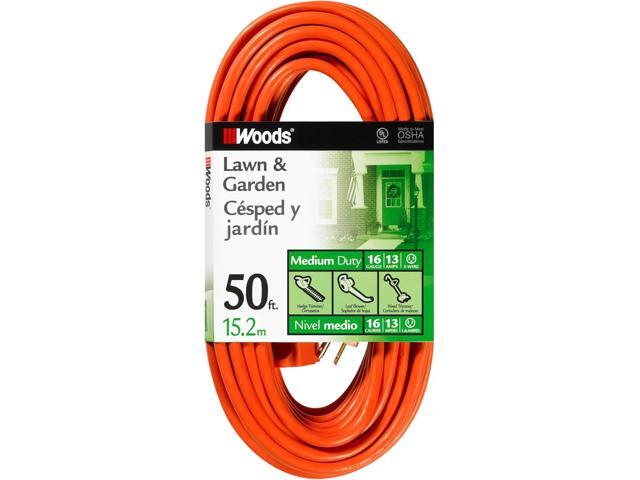 Southwire Extension Cord - Standard SJTW Design for Outdoor Use - Waterproof Vinyl Jacket - Bright Orange for Visibility - Durable Molded Plug -...
