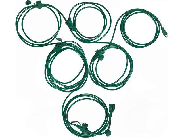 Eversimpleinc 50FT Outdoor Extension Cord with 6 Outlets Evenly Spaced··, with Waterproof Cover, Ideal for Outdoor Decoration Lawn Patio Lights,...