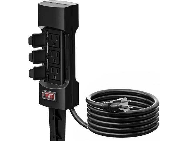 K KASONIC Outdoor Power Stake, Kasonic 6-Outlet 9 ft Extension Cord Power Strip, Double Sided with Weatherproof Safety Flip Covers, ETL Certified...