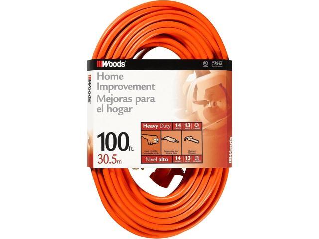 Woods 0627 14/3 Outdoor SJTW Vinyl Extension Cord; 100-Foot; Orange